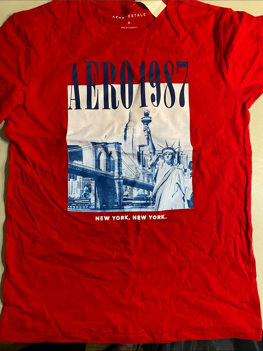 Aeropostale Red Graphic NYC Short Sleeve Tee